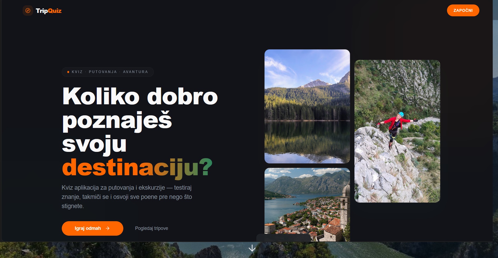 Koliko dobro poznajes svoju destinaciju quiz app with PWA support